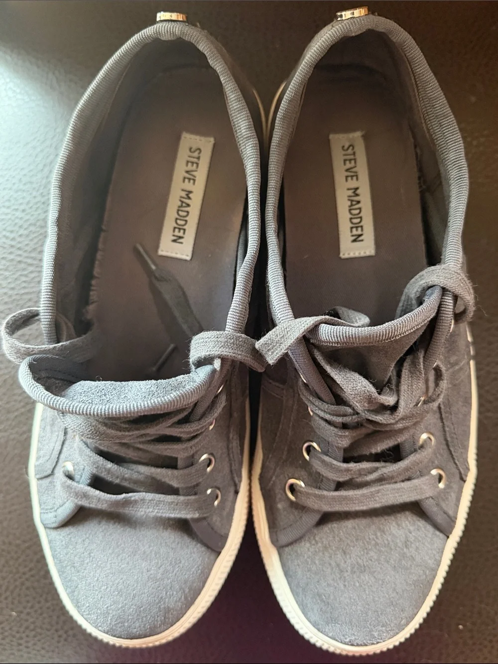 Steve Madden Women’s Gray Canvas Platform Sneakers